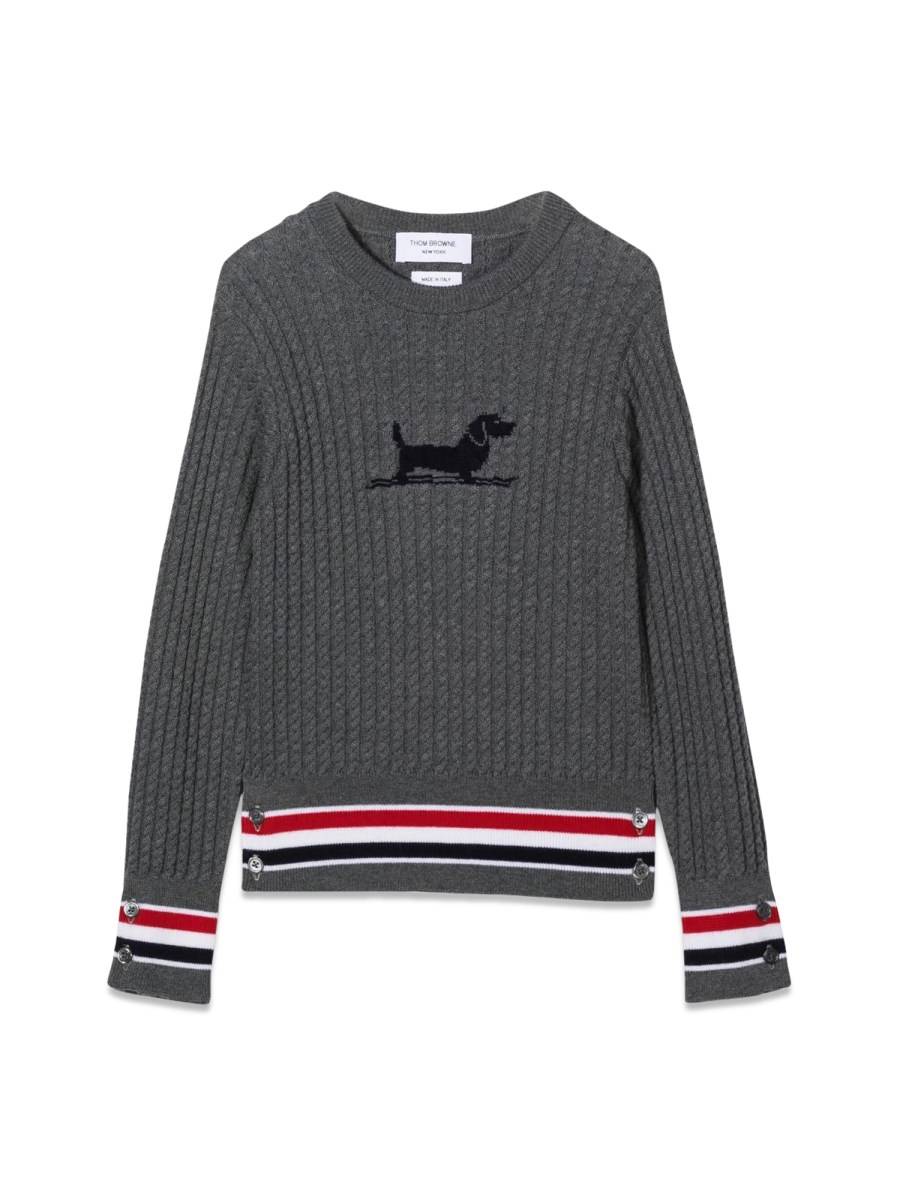 THOM BROWNE BABY CABLE CREWNECK PULLOVER