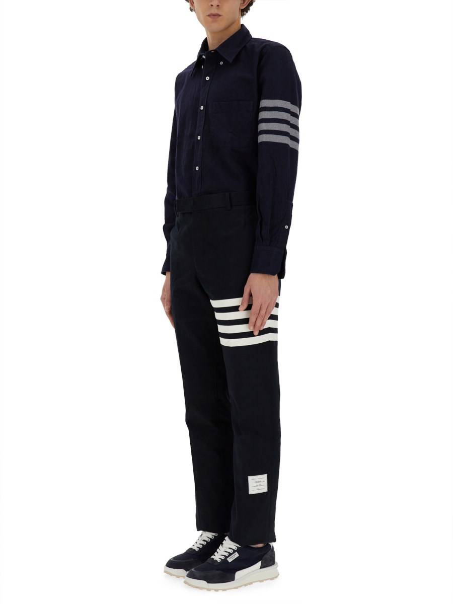 THOM BROWNE CAMICIA 4BAR IN COTONE