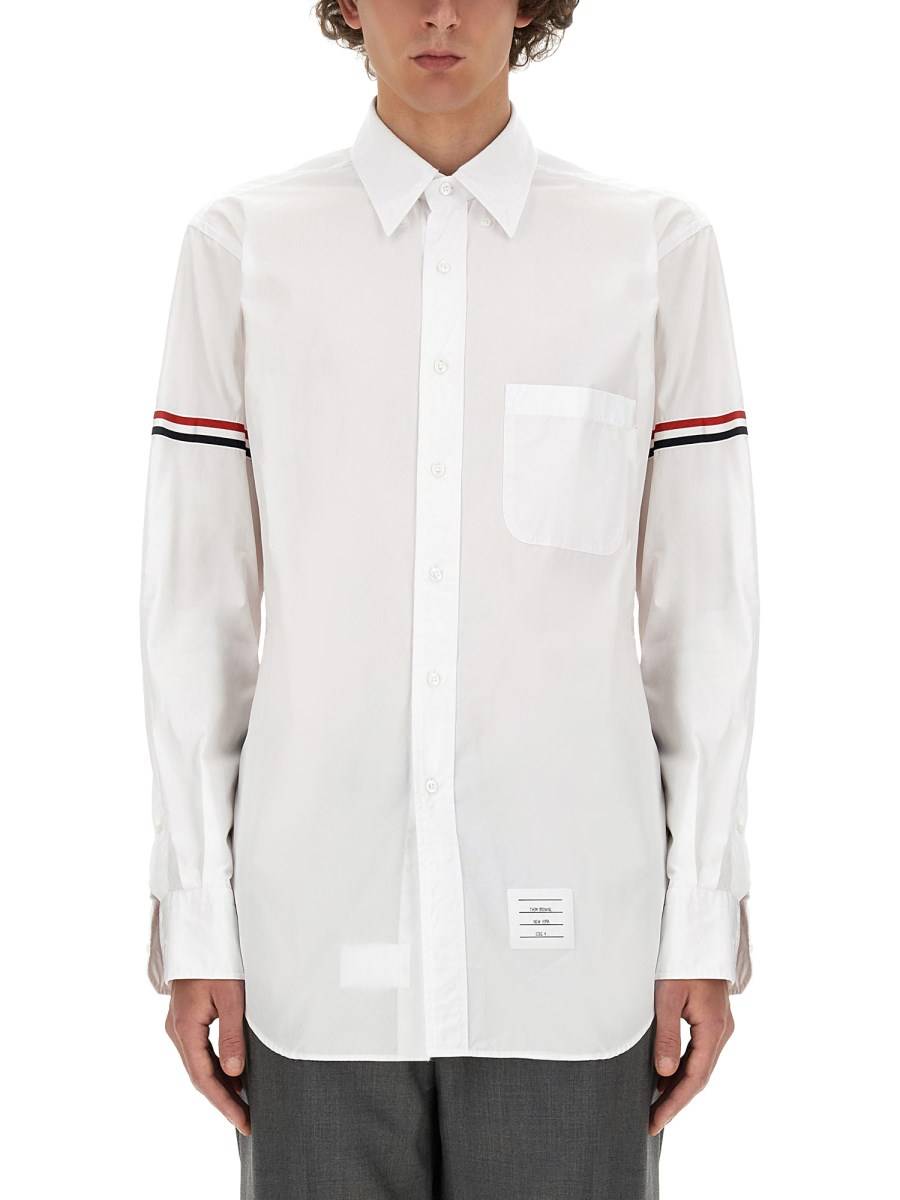 THOM BROWNE CAMICIA CLASSICA CON DETTAGLIO RWB