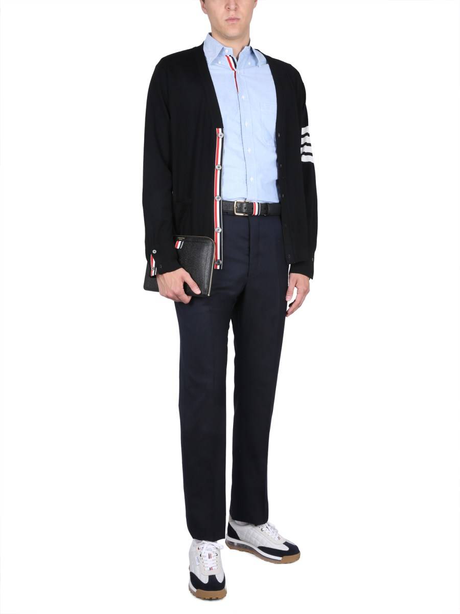 THOM BROWNE CARDIGAN IN LANA 4BAR STRIPE