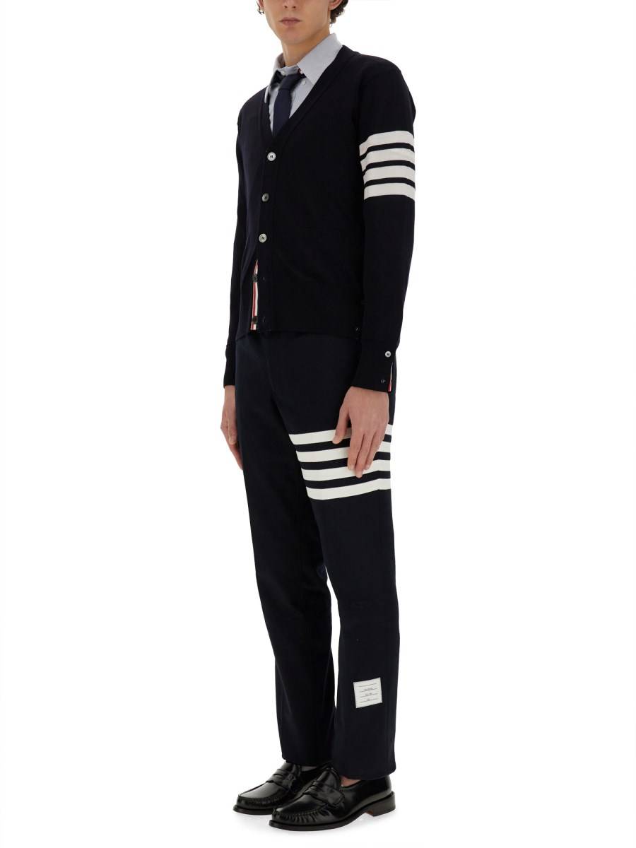 THOM BROWNE CARDIGAN IN LANA 4BAR STRIPE