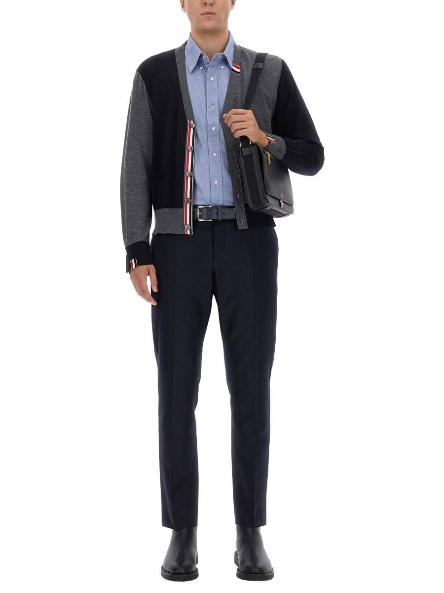 THOM BROWNE CARDIGAN IN LANA VERGINE