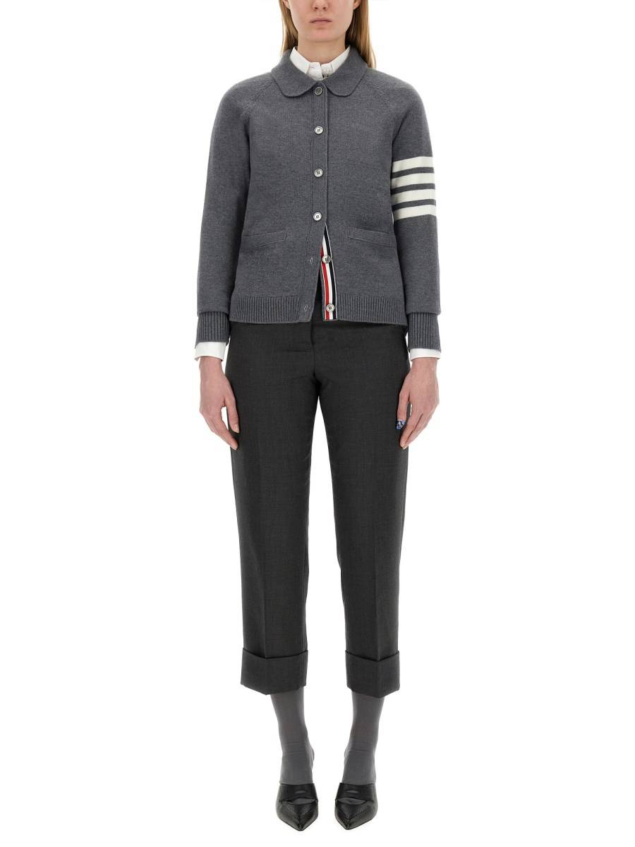 THOM BROWNE CARDIGAN POLO IN LANA VERGINE