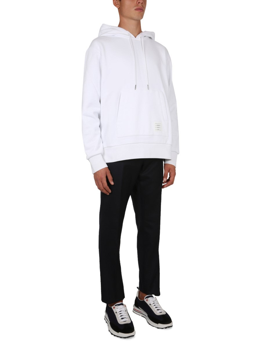 THOM BROWNE FELPA IN COTONE CON CAPPUCCIO