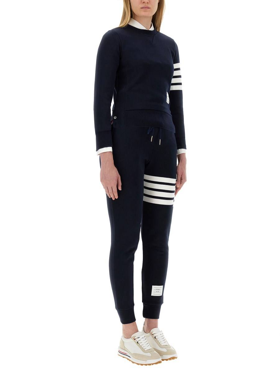 THOM BROWNE FELPA IN COTONE CON DETTAGLIO A RIGHE