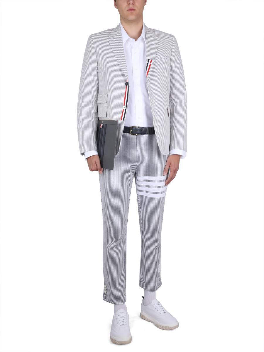 THOM BROWNE GIACCA IN COTONE A RIGHE
