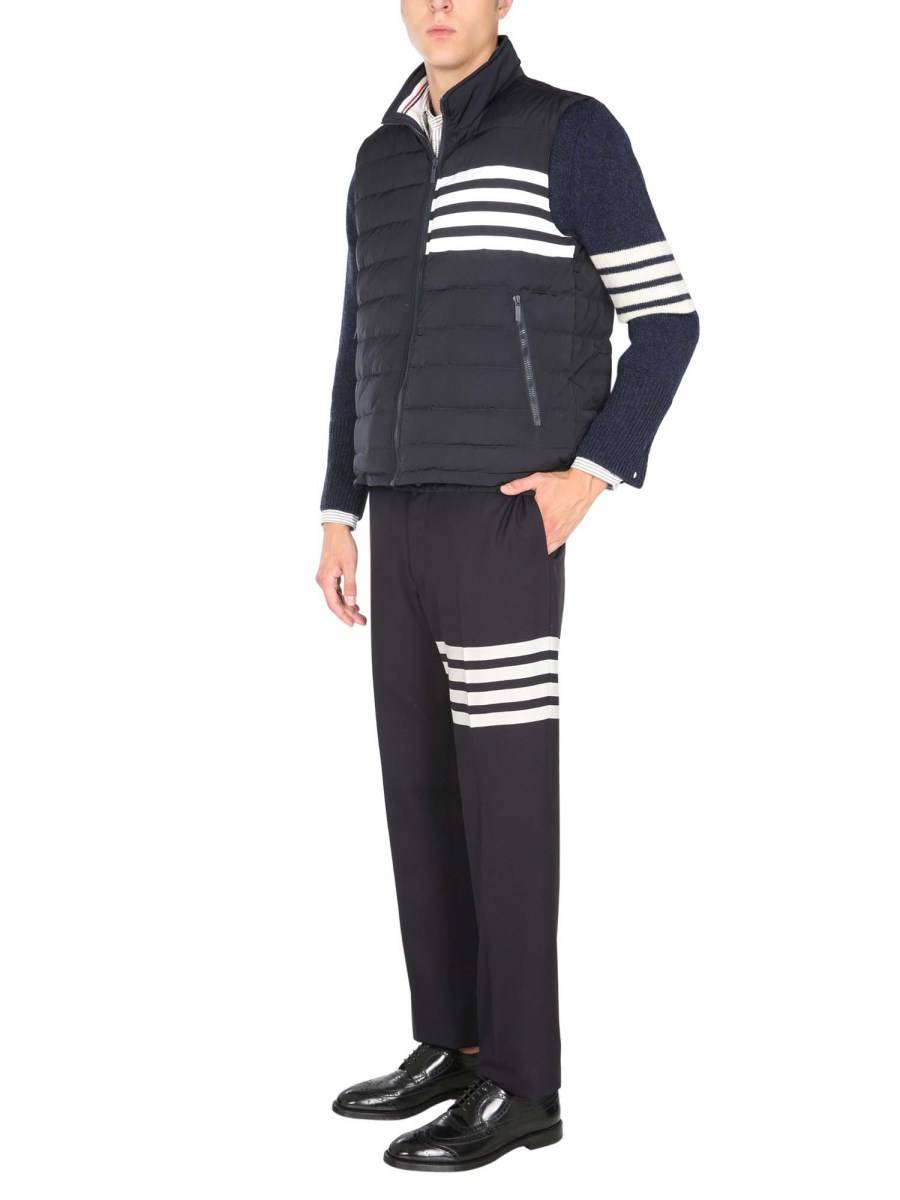 THOM BROWNE GILET 4BAR IMBOTTITO IN TWILL