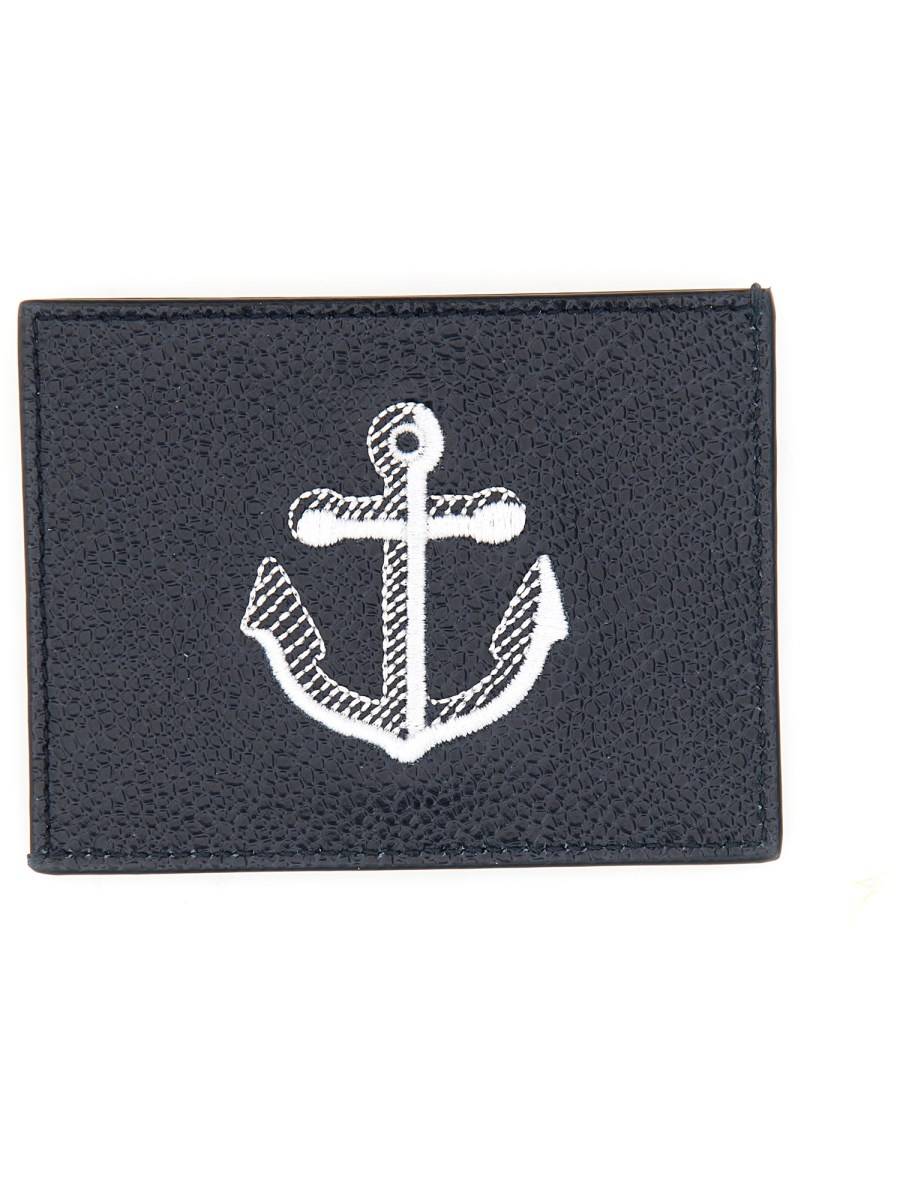 THOM BROWNE PORTACARTE ANCHOR IN PELLE