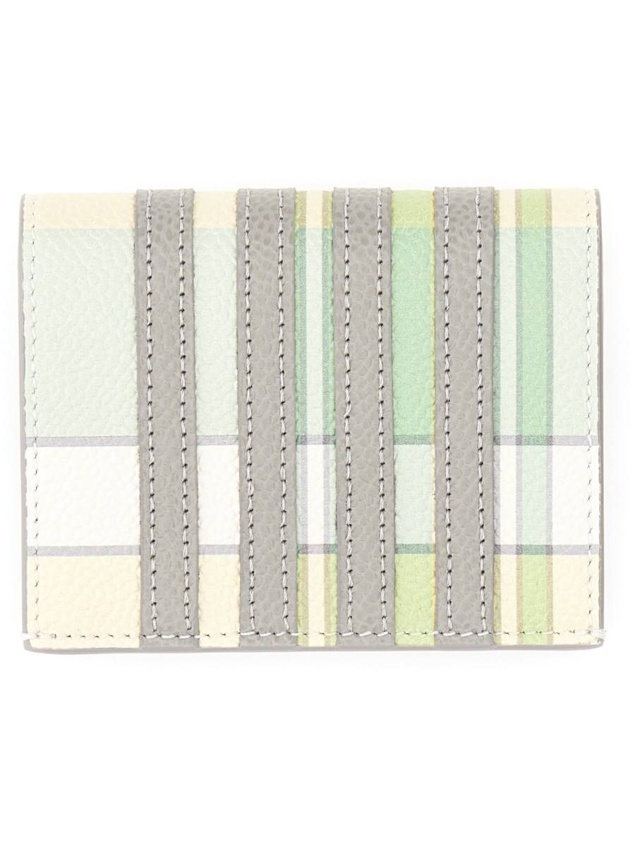 THOM BROWNE PORTACARTE DOPPIO IN PELLE CON 4-BAR