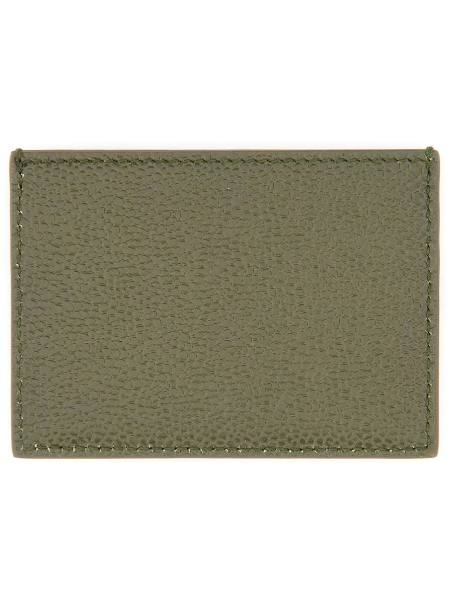 THOM BROWNE PORTACARTE IN PELLE PEBBLE GRAIN