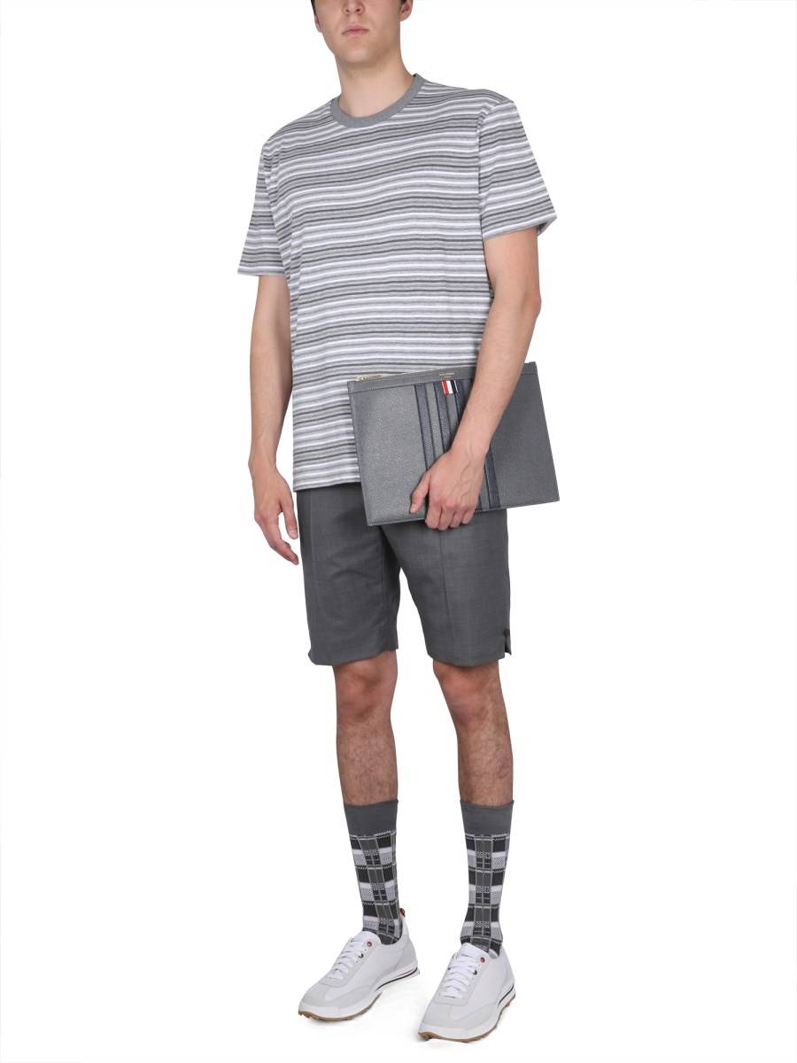 THOM BROWNE T-SHIRT A RIGHE IN JERSEY DI COTONE