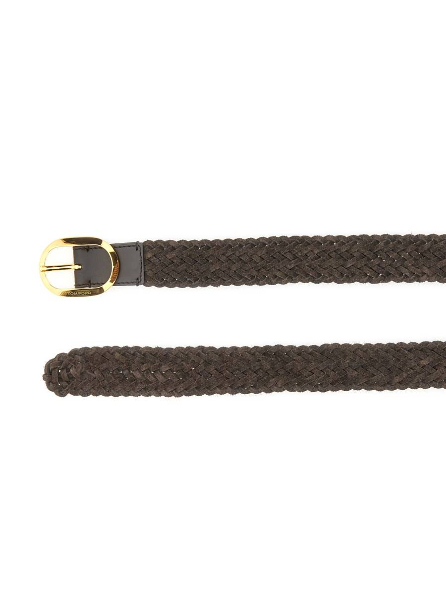 TOM FORD CINTURA IN PELLE INTRECCIATA