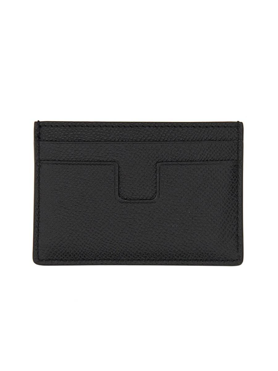 TOM FORD PORTACARTE T LINE IN PELLE MARTELLATA
