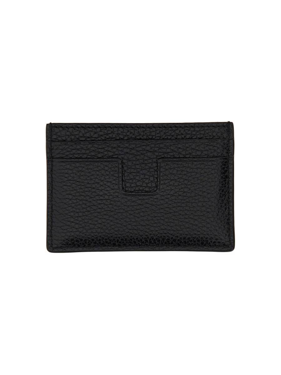 TOM FORD PORTACARTE T LINE IN PELLE MARTELLATA
