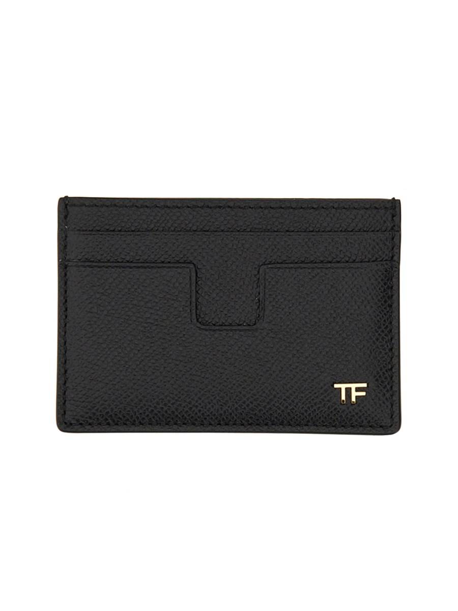 TOM FORD PORTACARTE T LINE IN PELLE MARTELLATA