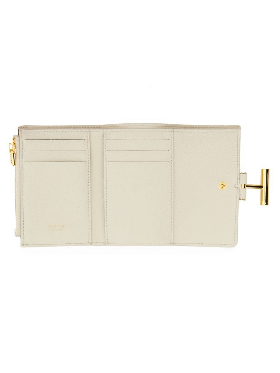 TOM FORD PORTAFOGLIO IN PELLE MARTELLATA CON LOGO