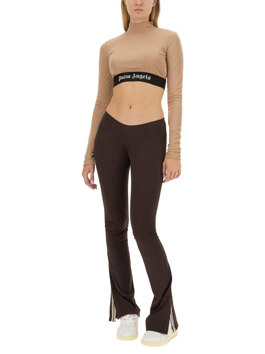 PALM ANGELS TOP CROPPED IN TESSUTO TECNICO CON LOGO