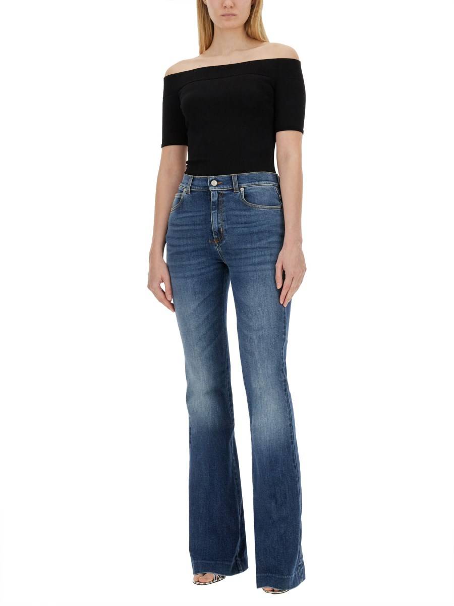 ALEXANDER McQUEEN TOP IN MAGLIA DI VISCOSA CON SPALLE SCOPERTE