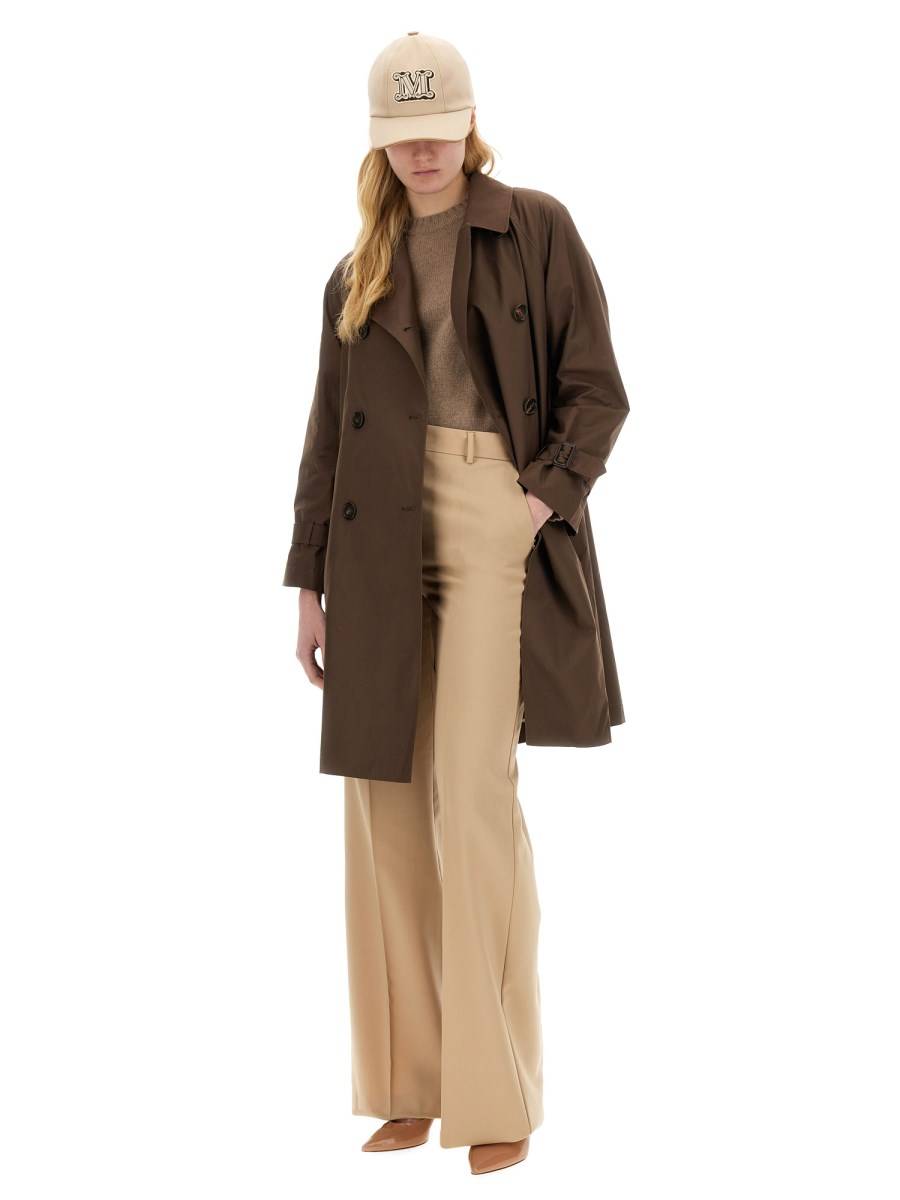 MAX MARA TRENCH DOPPIOPETTO "THE CUBE" IN TWILL DI ANTIGOCCIA