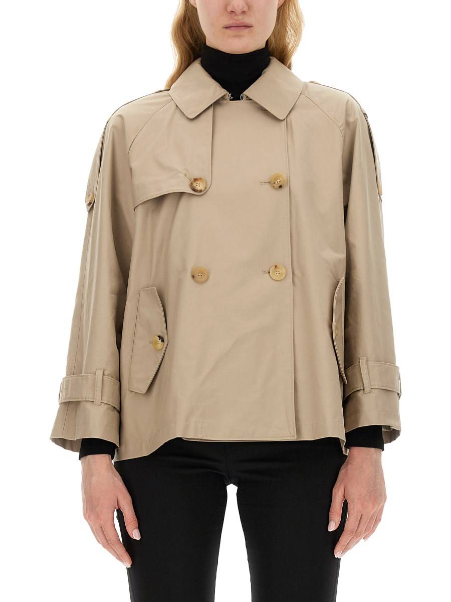 MAX MARA TRENCH DOPPIOPETTO "THE CUBE" IN TWILL DI ANTIGOCCIA