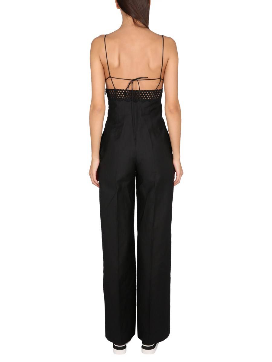 STELLA McCARTNEY TUTA BUSTIER SANGALLO IN MISTO LINO