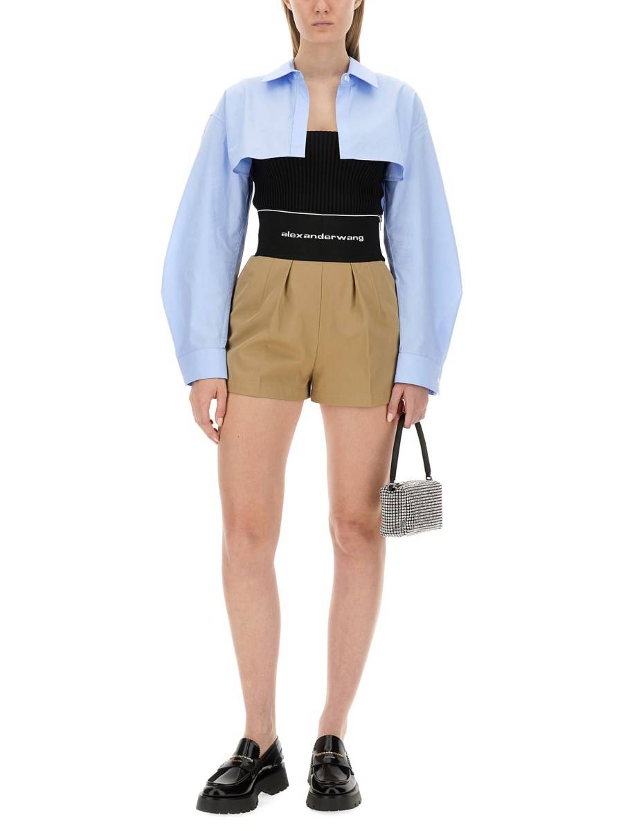 ALEXANDER WANG TWIN-SET CON CANOTTA CORTA IN JERSEY DI COTONE