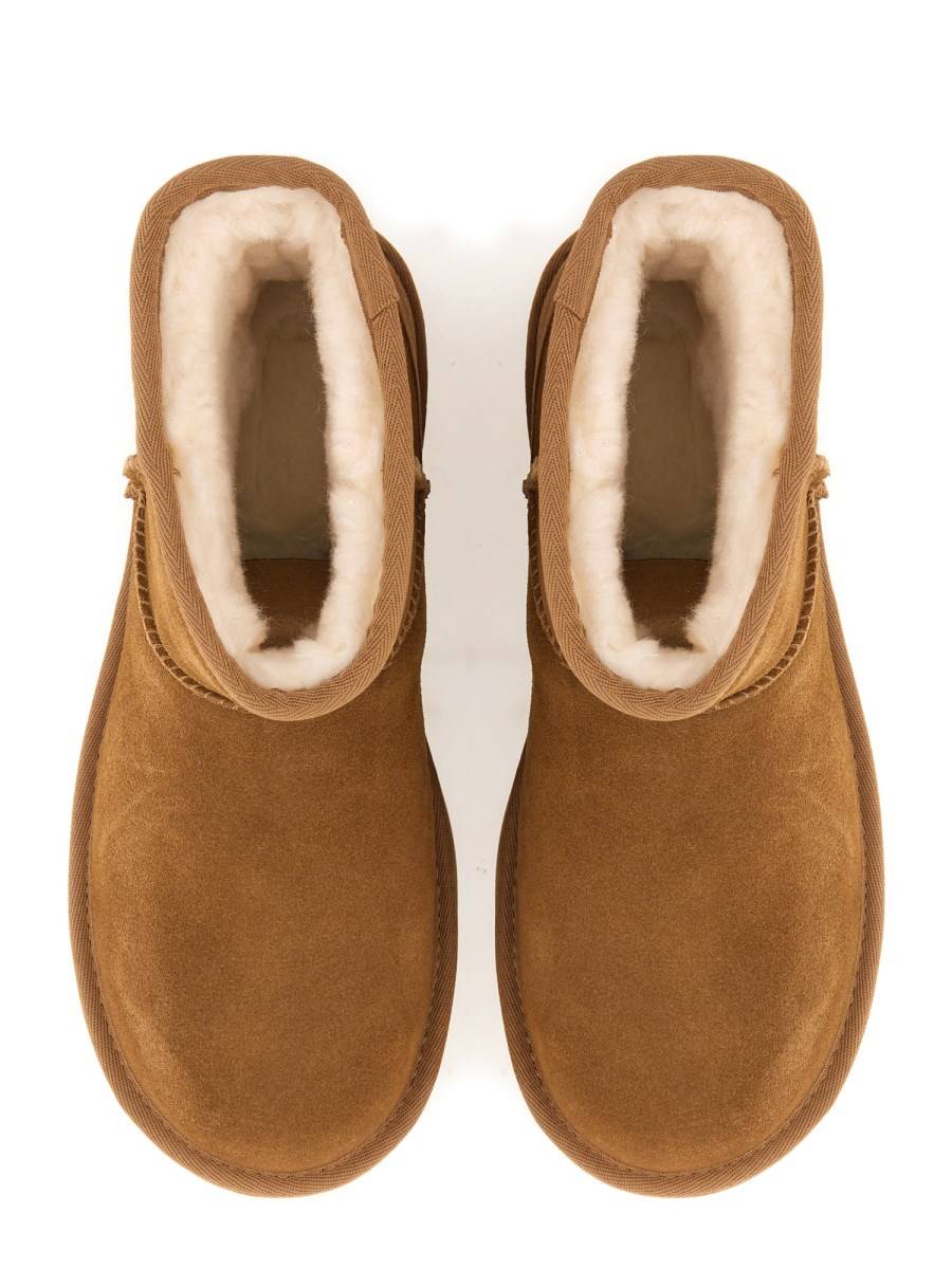 UGG STIVALE CLASSIC MINI IN PELLE CON PLATEAU