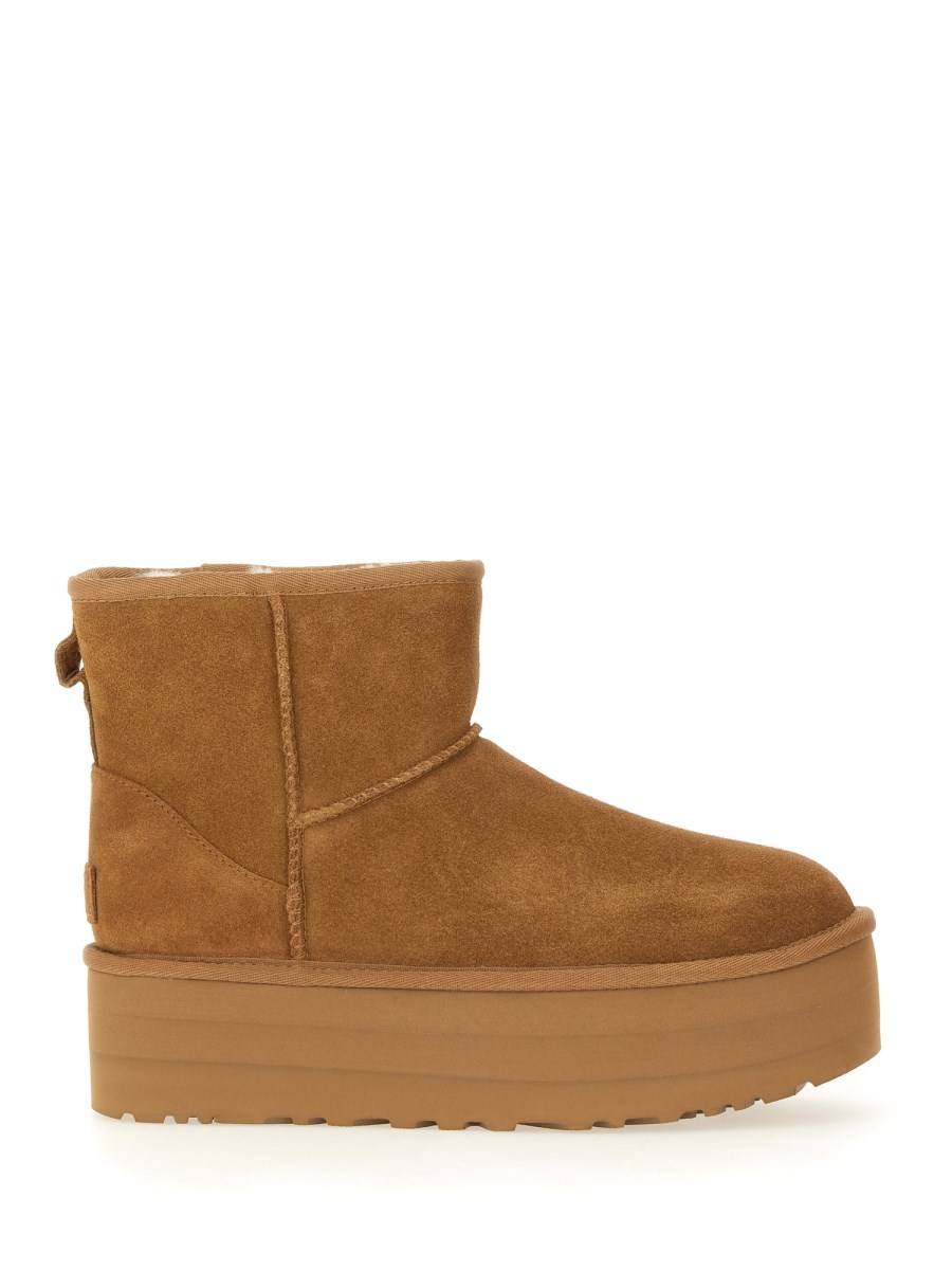 UGG STIVALE CLASSIC MINI IN PELLE CON PLATEAU
