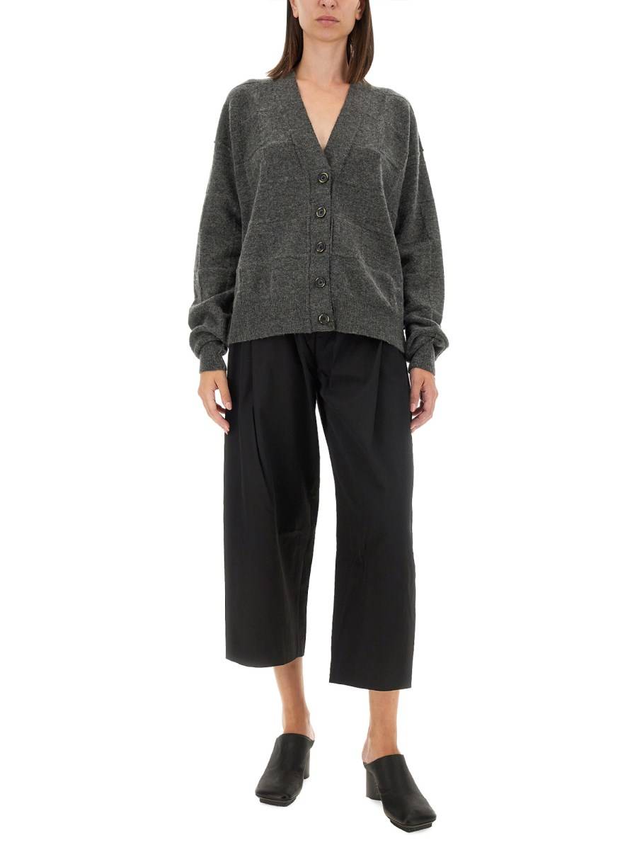 UMA WANG CARDIGAN IN MISTO LANA CON SCOLLO A V