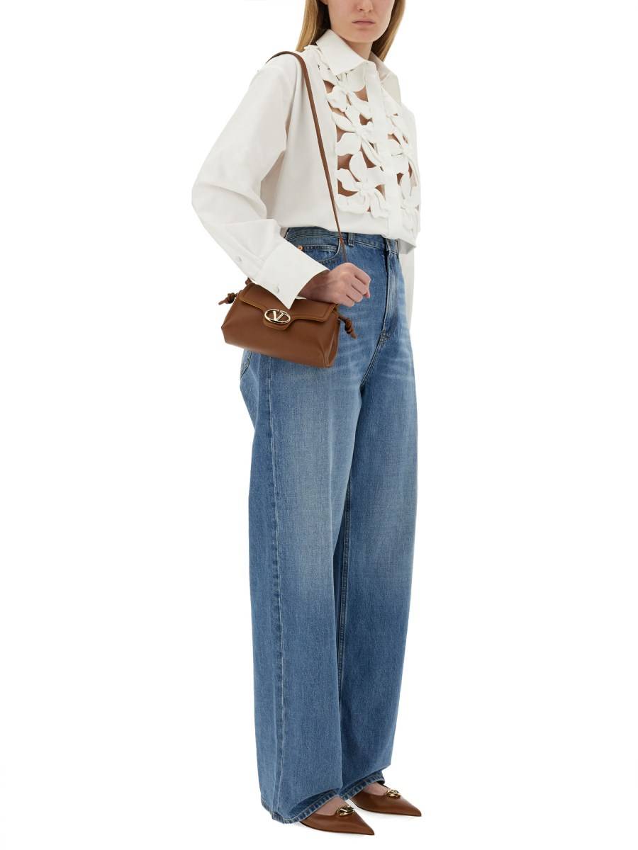 VALENTINO CAMICIA IN COMPACT POPELINE RICAMATO