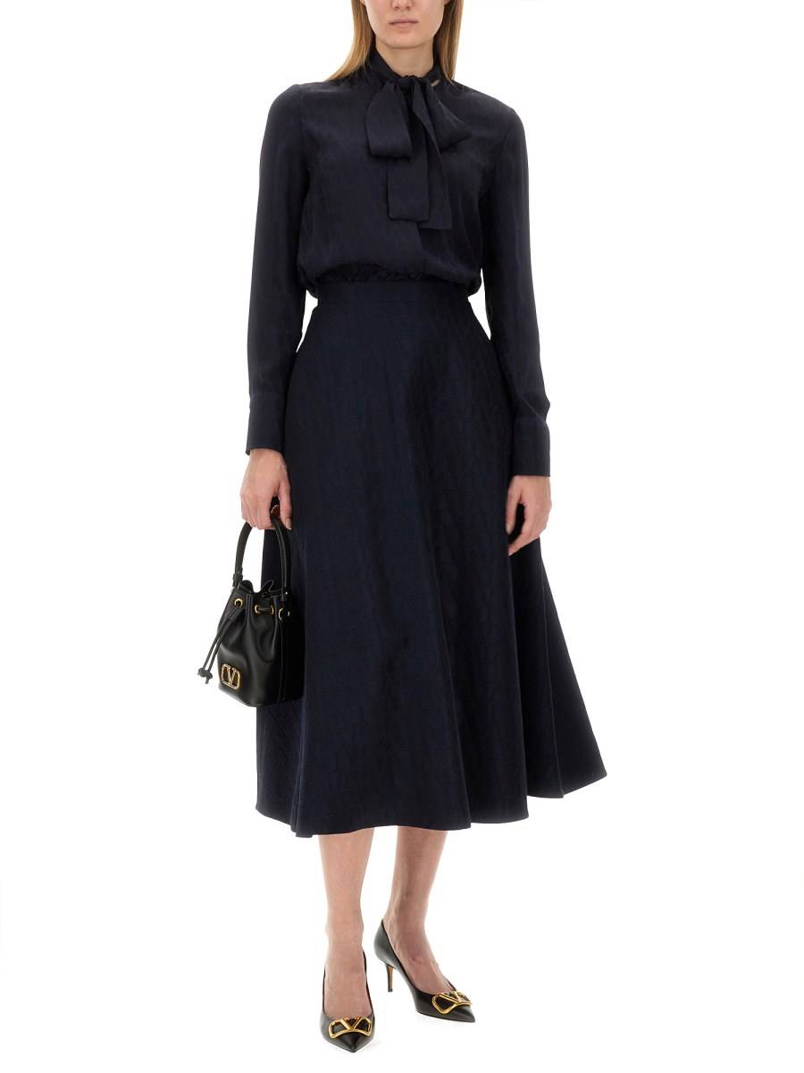 VALENTINO GONNA "TOILE ICONOGRAPHE" IN CREPE COUTURE