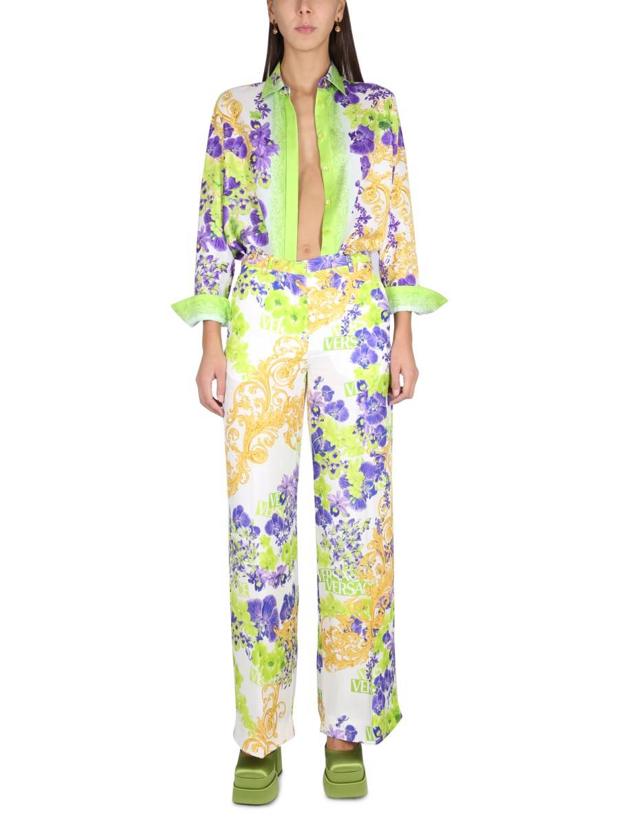 VERSACE CAMICIA IN SETA CON STAMPA BAROCCO
