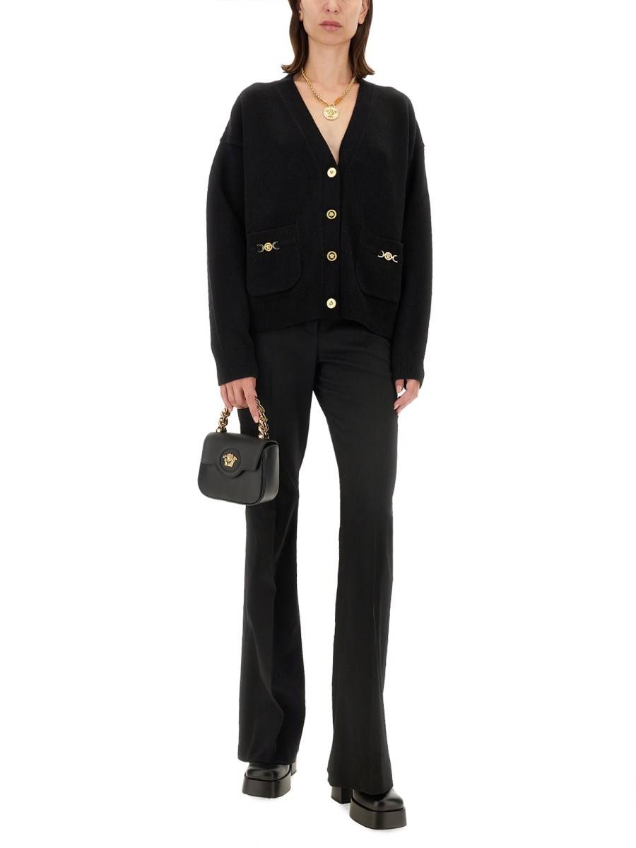 VERSACE CARDIGAN BOXY IN MAGLIA MISTO CASHMERE