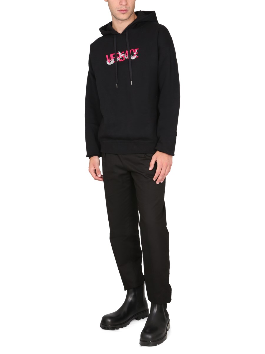 VERSACE FELPA IN COTONE CON LOGO