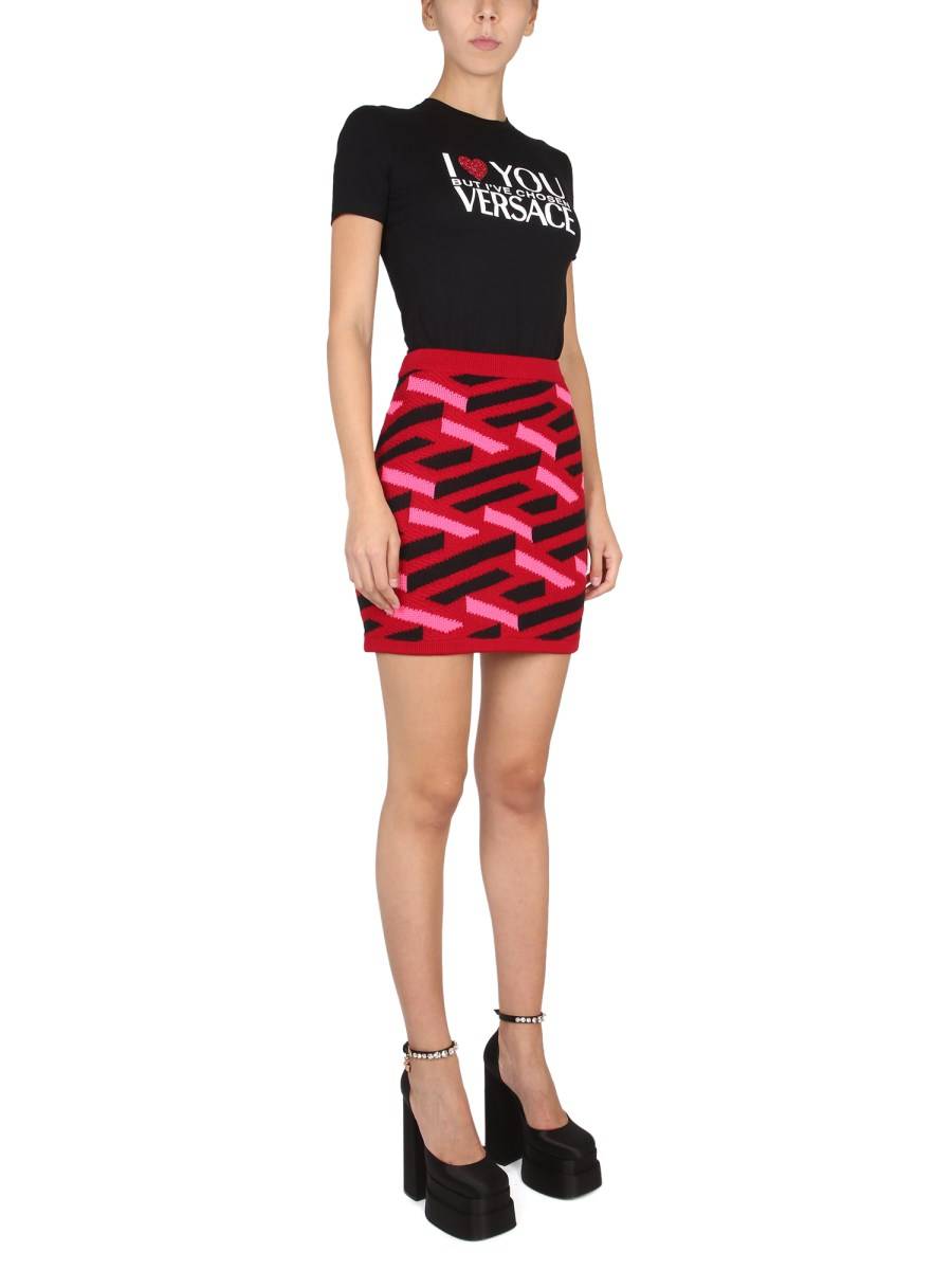 VERSACE GONNA IN MAGLIA DI LANA LA GRECA