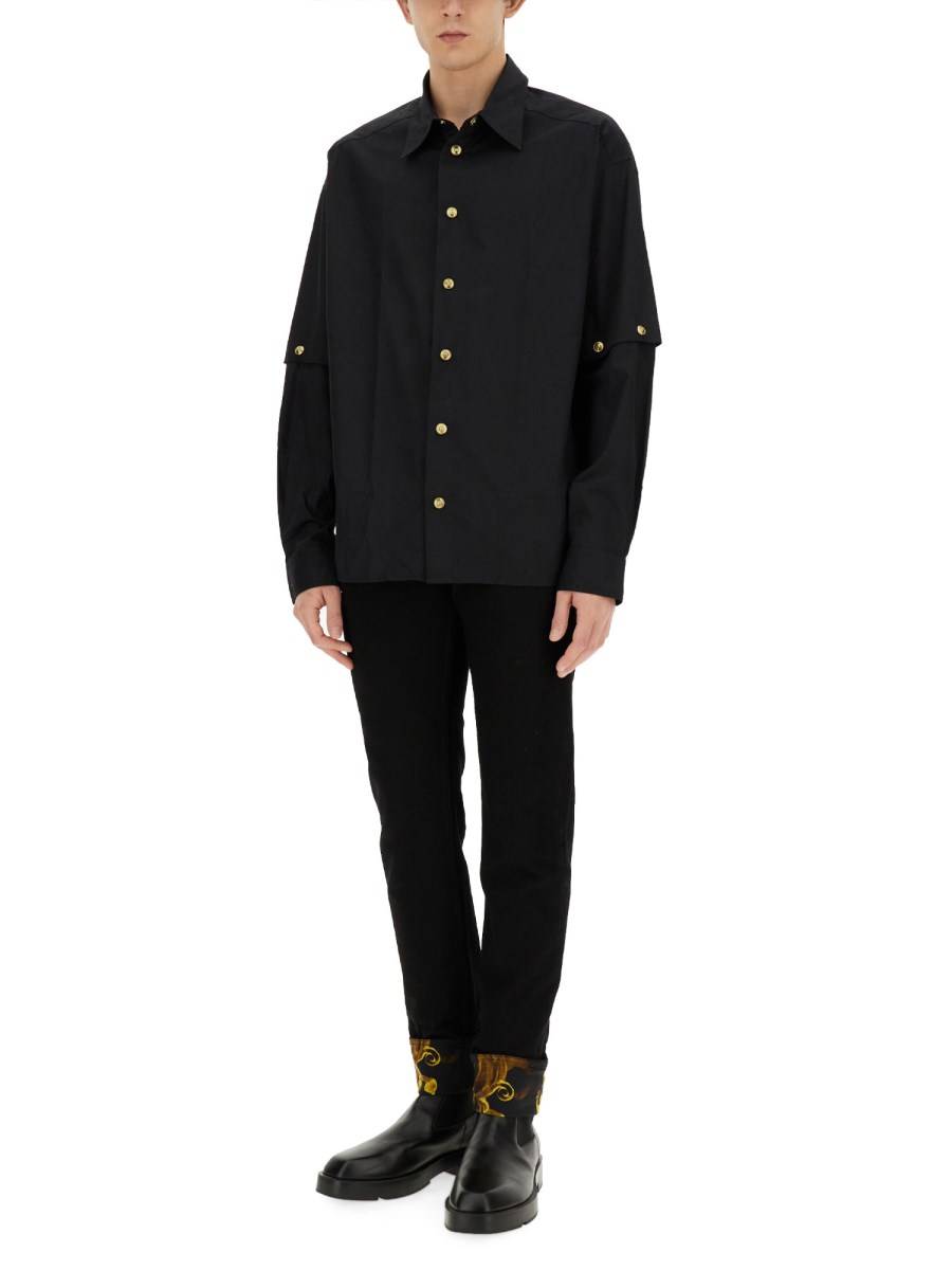 VERSACE JEANS COUTURE CAMICIA CON BOTTONI LOGATI