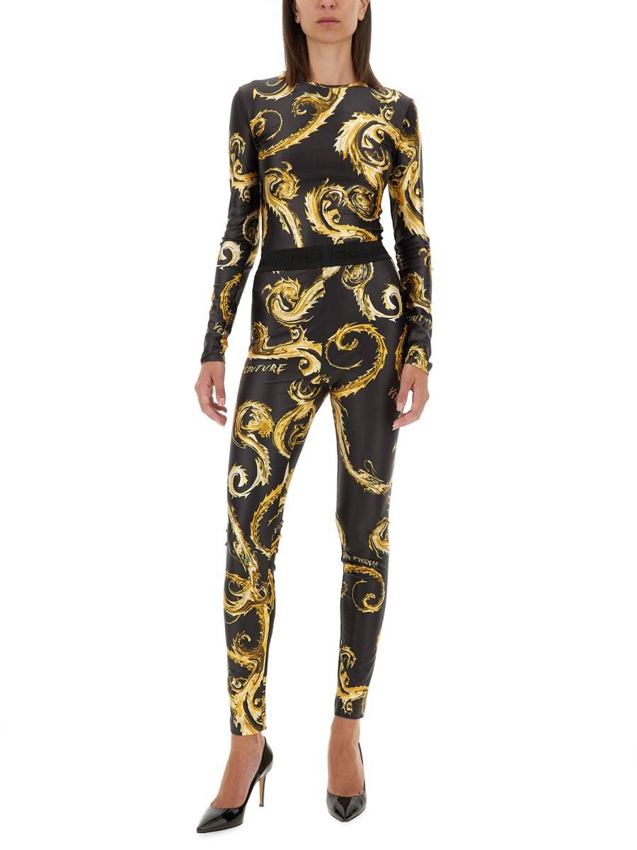 VERSACE JEANS COUTURE LEGGINGS CON STAMPA