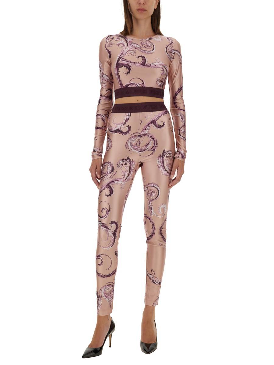 VERSACE JEANS COUTURE LEGGINGS CON STAMPA
