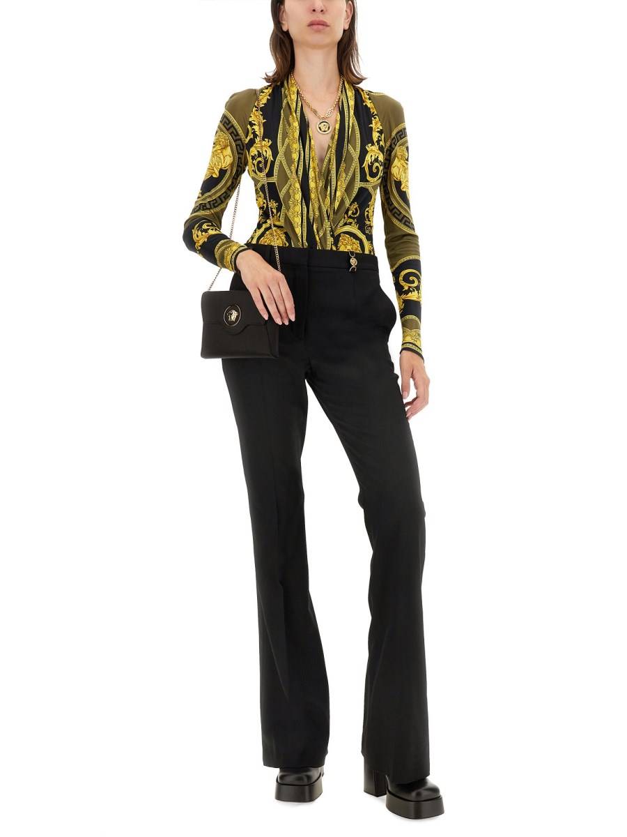 VERSACE PANTALONE SLIM FIT IN LANA