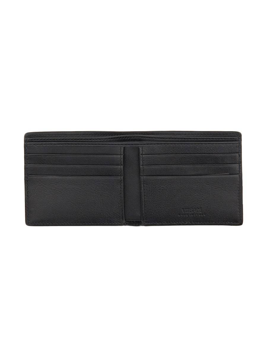 VERSACE PORTAFOGLIO BIFOLD IN PELLE CON LOGO