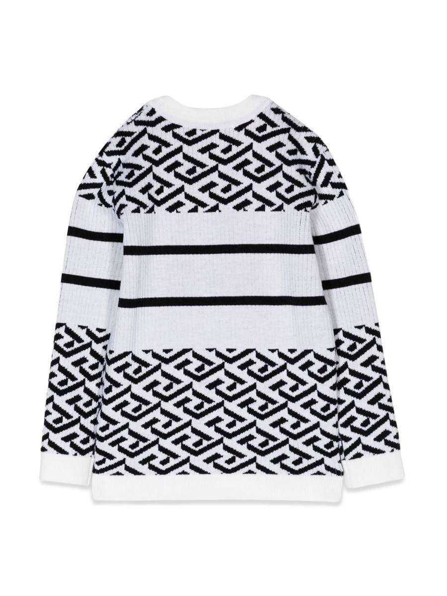 VERSACE PULL GIROCOLLO JACQUARD GRECA