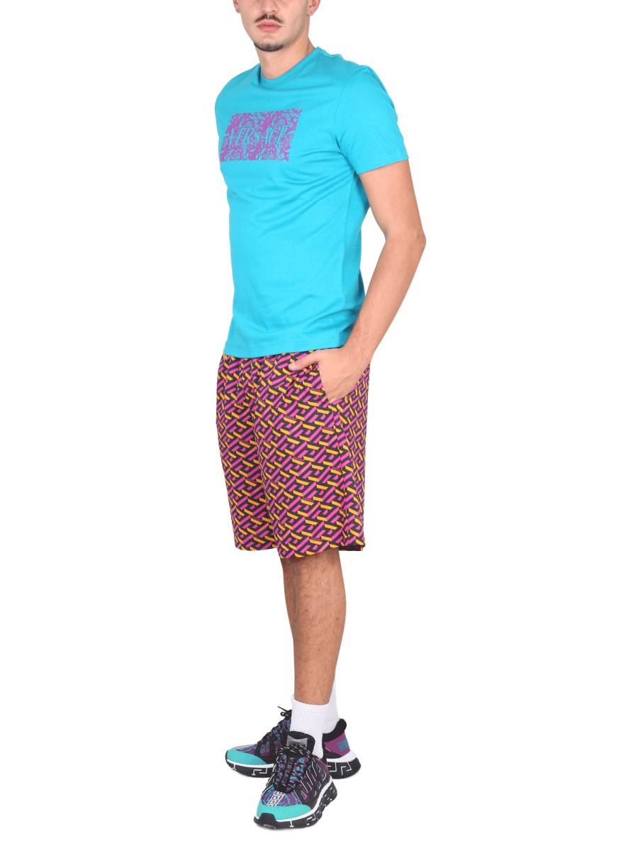VERSACE T-SHIRT FLOCK "BAROCCO" SILHOUETTE