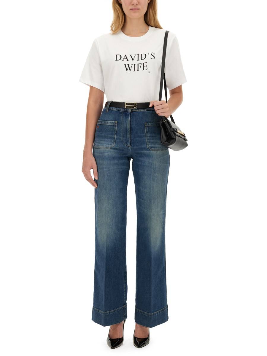 VICTORIA BECKHAM T-SHIRT IN COTONE CON LOGO