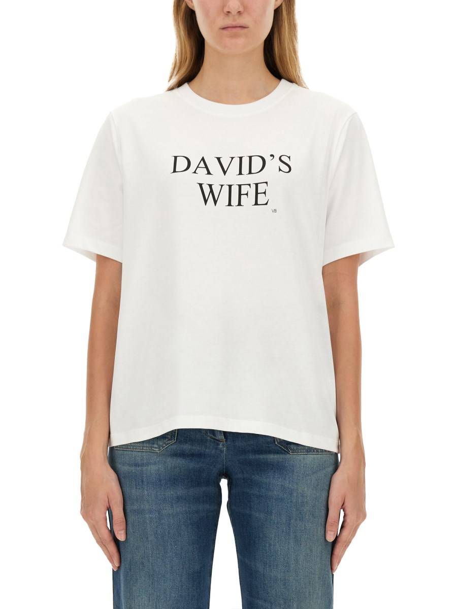 VICTORIA BECKHAM T-SHIRT IN COTONE CON LOGO