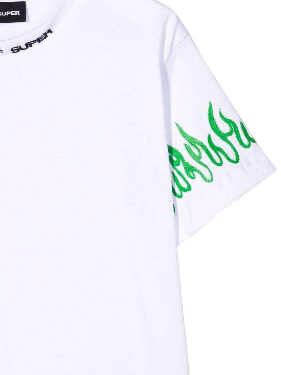 VISION OF SUPER T-SHIRT CON FIAMME SPRAY VERDI