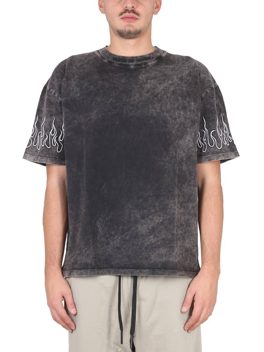 VISION OF SUPER T-SHIRT FLAMES IN COTONE