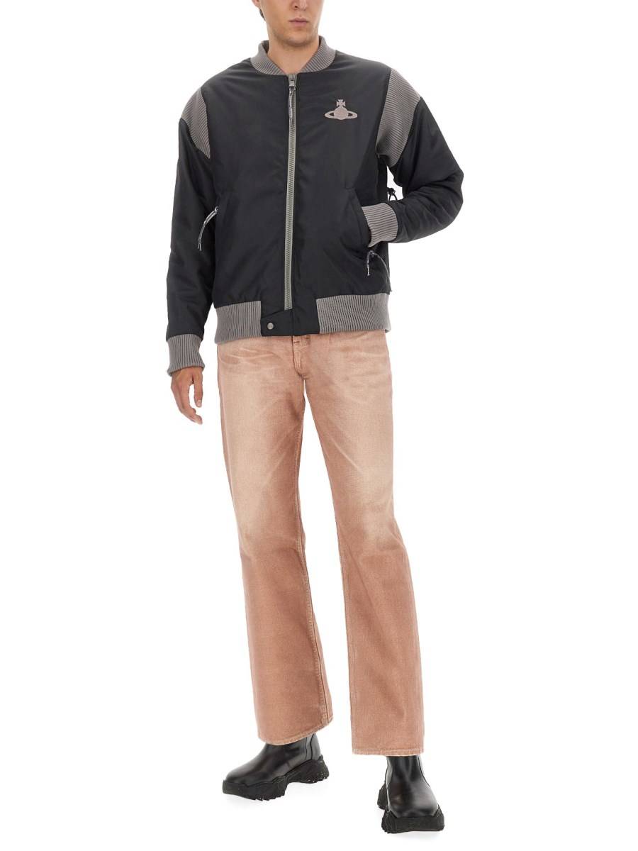 VIVIENNE WESTWOOD BOMBER IN NYLON CON LOGO