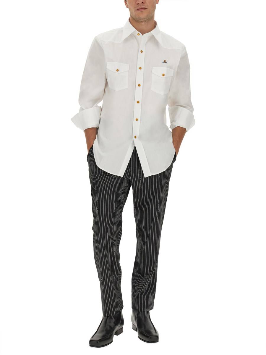 VIVIENNE WESTWOOD CAMICIA IN COTONE CON LOGO ORB