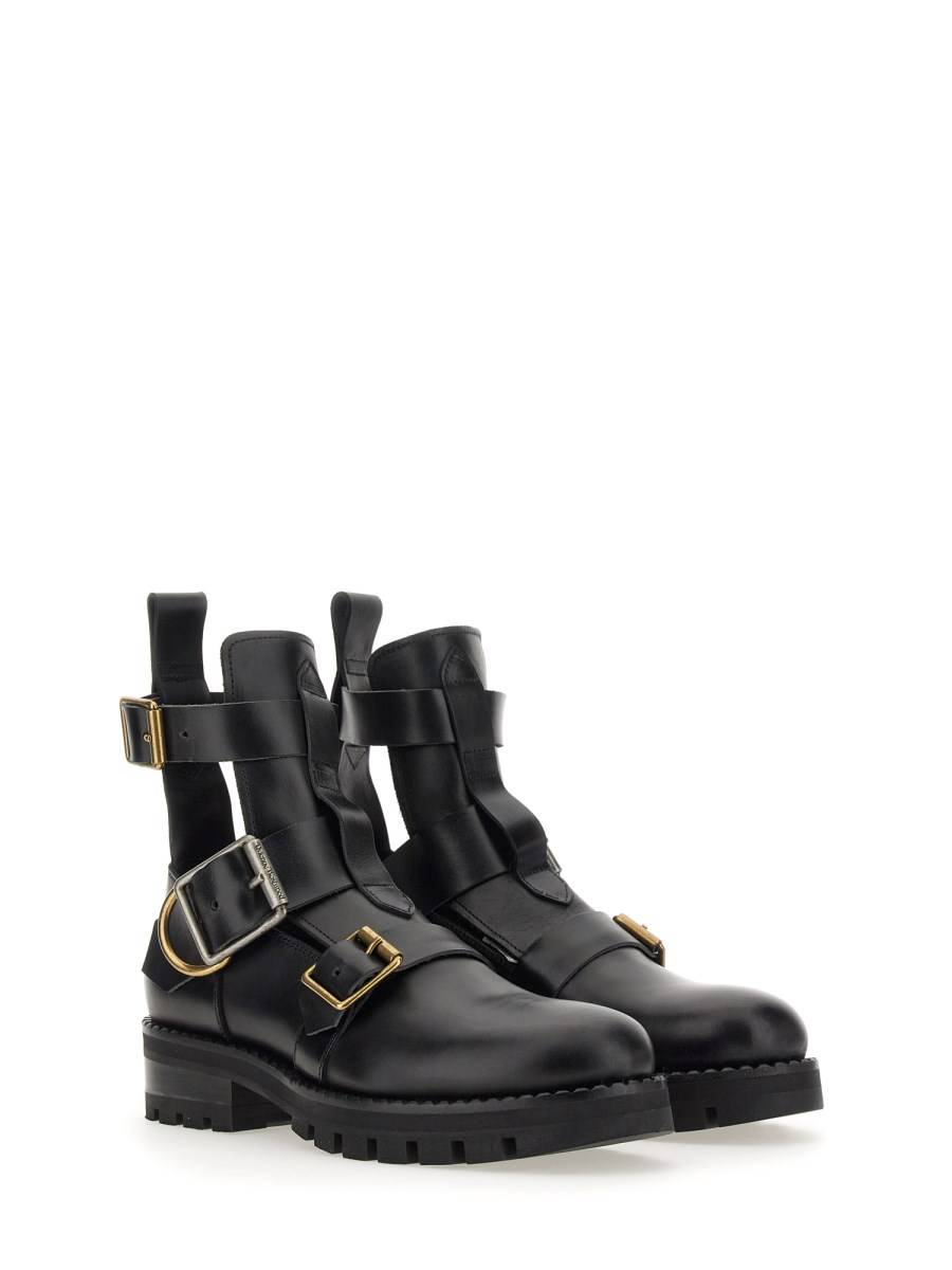 VIVIENNE WESTWOOD STIVALE IN PELLE CON FIBBIA