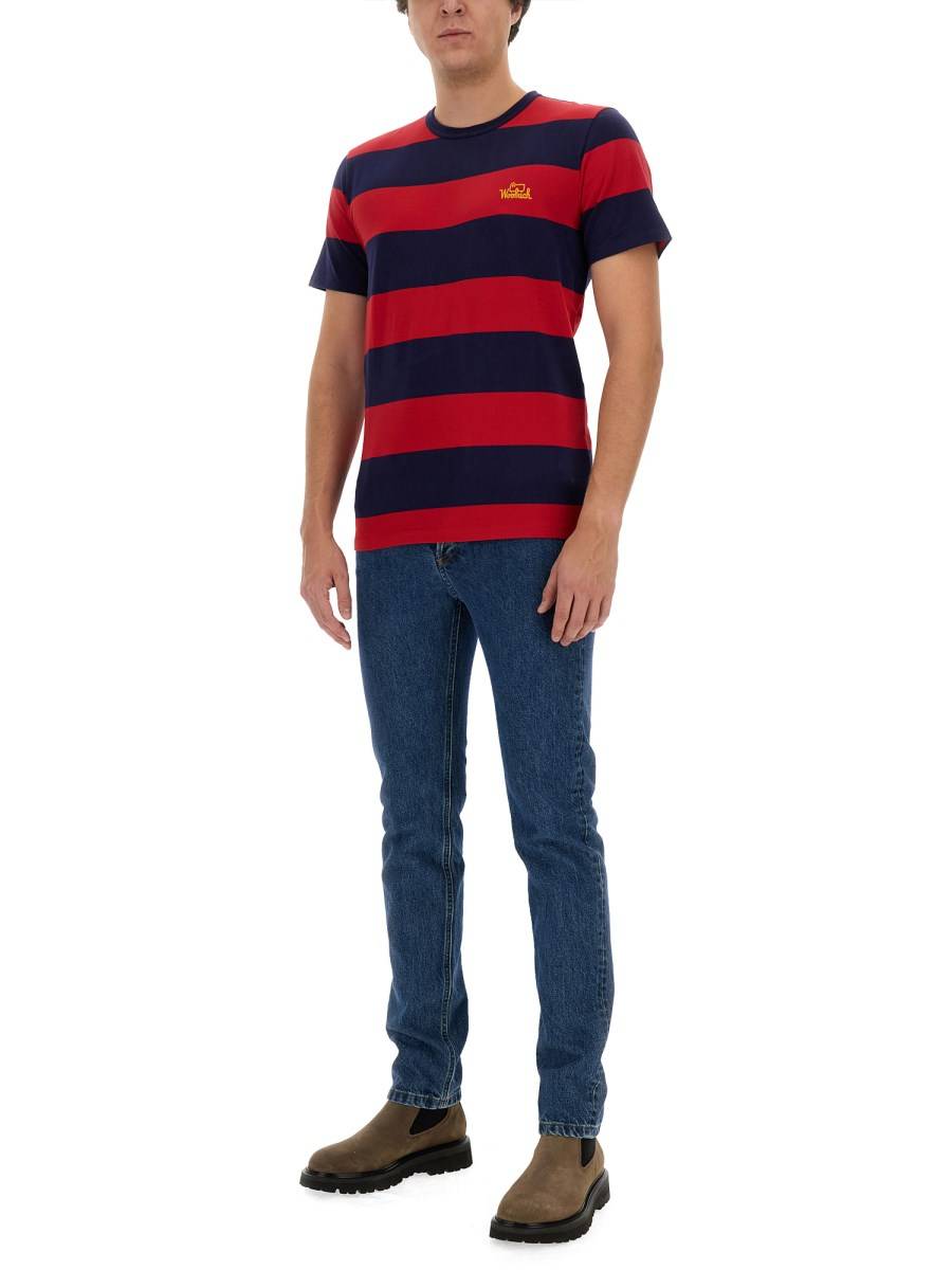WOOLRICH T-SHIRT A RIGHE